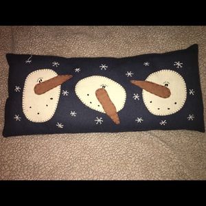 Country Primitive Snowman Pillow